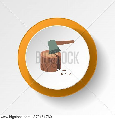 Axe Wood Color Icon. Elements Of Winter Wonderland Multi Colored Icons. Premium Quality Graphic Desi