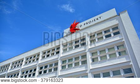 Warsaw, Poland. 2 August 2020. Sign Cd Projekt. Company Signboard Cd Projekt.