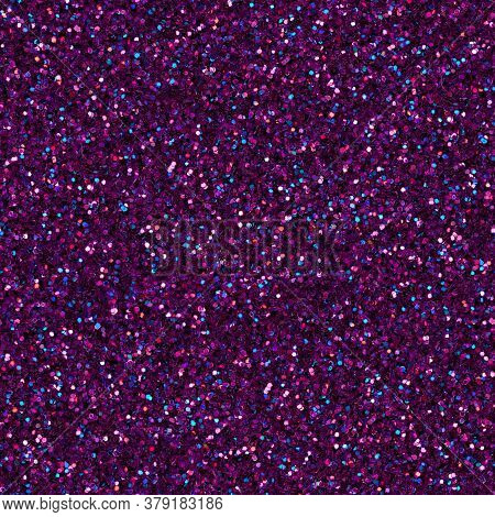 Holographic Shiny Violet, Purple, Fuchsia, Magenta Glitter, Sparkle Confetti Texture. Seamless Patte