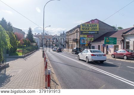 Jaroslaw, Poland - June 12, 2020: Street In City Center Of Jaroslaw.
