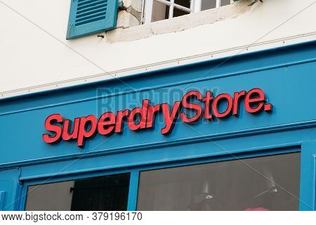 Bordeaux , Aquitaine / France - 07 28 2020 : Superdry Logo And Text Sign On Clothing Fashion Store M
