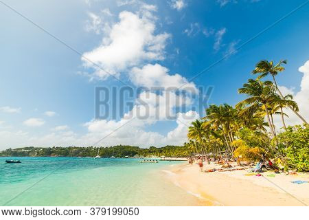 Clouds Over La Caravelle Beach In Guadeloupe, French West Indies. Lesser Antilles, Caribbean Sea