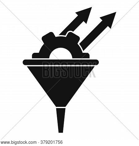 Conversion Rate Gear Funnel Icon. Simple Illustration Of Conversion Rate Gear Funnel Vector Icon For