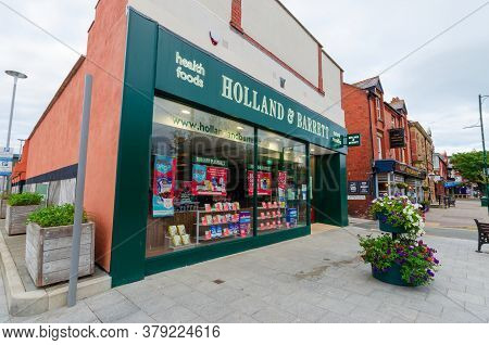 Prestatyn, Uk: Jun 6, 2020: A General Street Scene In The Town Centre With The Holland & Barrett Hea