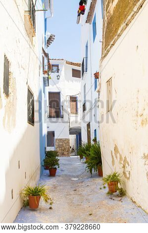 Chelva, Spain - June 29, 2020: View From The Empty Streets Of The Village In Summer After Covid-19 L