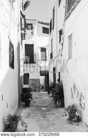 Chelva, Spain - June 29, 2020: View From The Empty Streets Of The Village In Summer After Covid-19 L