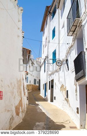 Chelva, Spain - June 29, 2020: View From The Empty Streets Of The Village In Summer After Covid-19 L