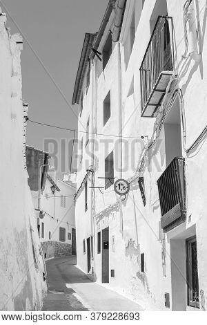 Chelva, Spain - June 29, 2020: View From The Empty Streets Of The Village In Summer After Covid-19 L