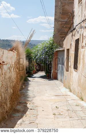 Chelva, Spain - June 29, 2020: View From The Empty Streets Of The Village In Summer After Covid-19 L