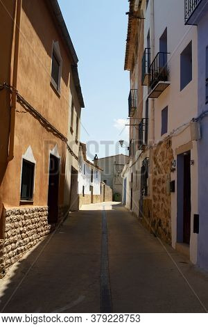 Chelva, Spain - June 29, 2020: View From The Empty Streets Of The Village In Summer After Covid-19 L