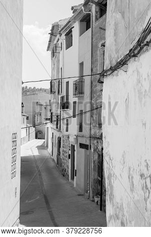 Chelva, Spain - June 29, 2020: View From The Empty Streets Of The Village In Summer After Covid-19 L