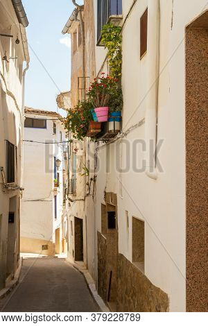 Chelva, Spain - June 29, 2020: View From The Empty Streets Of The Village In Summer After Covid-19 L