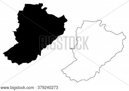 Ribeirao Preto City (federative Republic Of Brazil, Sao Paulo State) Map Vector Illustration, Scribb