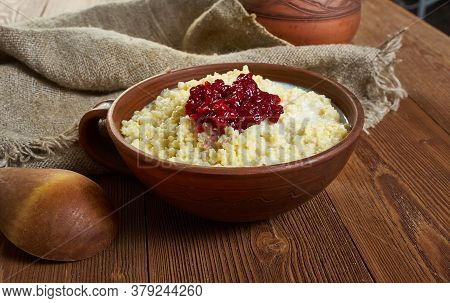 Frugtgrod Sweet Fruit Breakfast Dish From Denmark.