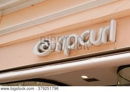 Bordeaux , Aquitaine / France - 07 28 2020 : Rip Curl Logo And Text Sign For Shop Of Surf Board Stor