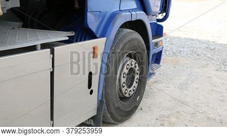 Transport - Blue Cab Of A Large Truck. Details Of A Truck. Logistics.