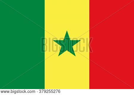 National Flag Of The Senegal. The Main Symbol Of An Independent Country. An Attribute Of The Large S