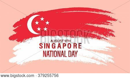 Vector Illustration Of August 9th Singapore's Independence Day. City-state Singapore National Day. A