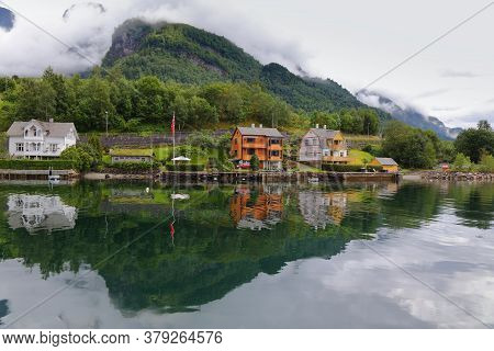 Ullensvang Town In Norway. Town By Hardanger Fiord (hardangerfjord).