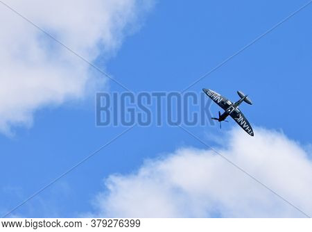 Ickwell, Bedfordshire, England - August 02, 2020: Classic Spitfire Aircraft With Thank You Nhs On Un