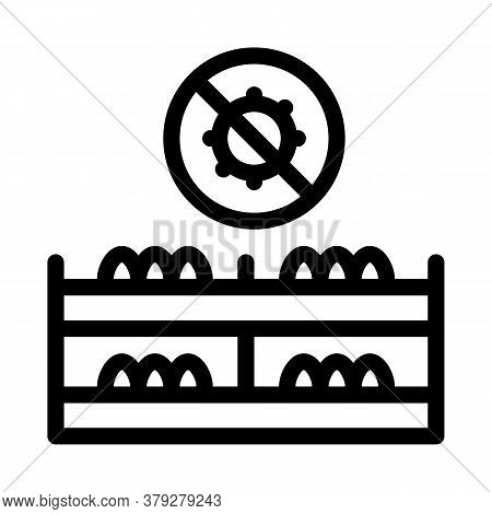 Mushroom Virus Free Icon Vector. Mushroom Virus Free Sign. Isolated Contour Symbol Illustration