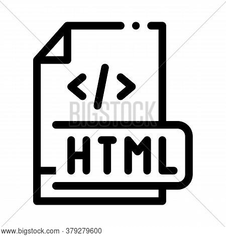 Front End Html Code Icon Vector. Front End Html Code Sign. Isolated Contour Symbol Illustration