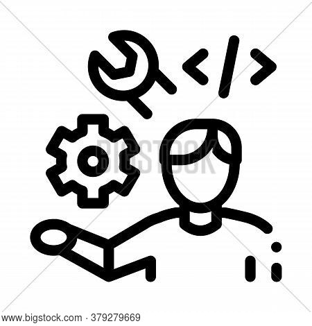 Front End Developer Icon Vector. Front End Developer Sign. Isolated Contour Symbol Illustration
