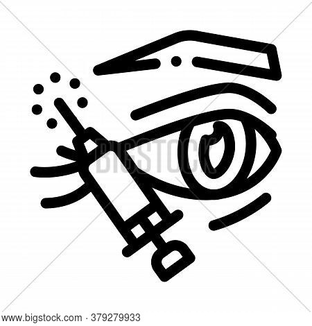 Eyelid Surgery Local Anesthesia Icon Vector. Eyelid Surgery Local Anesthesia Sign. Isolated Contour 