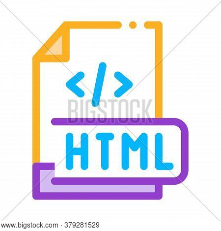 Front End Html Code Icon Vector. Front End Html Code Sign. Color Symbol Illustration