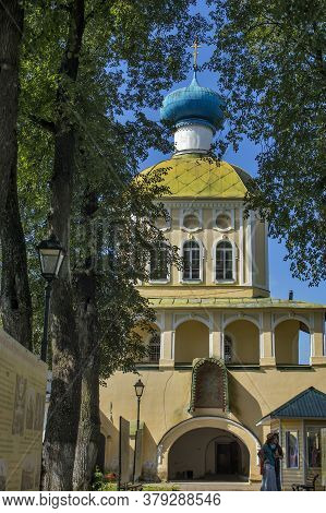 Tikhvin, Russia - July 29, 2020, The Tikhvin Monastery Of The Dormition Of The Mother Of God