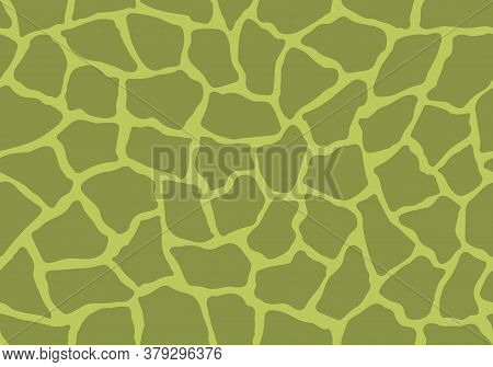 Light Green Seamless Pattern. Abstract Plant Biological Cell Artwork Background. Vector Illustration