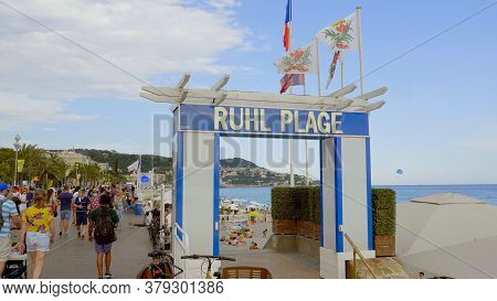 Famous Ruhl Beach In Nice - Nice, France - July 10, 2020