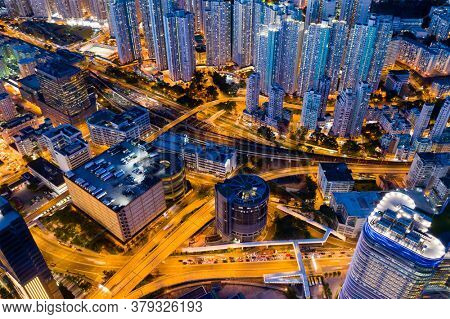 Kowloon Bay, Hong Kong 19 June 2020: Hong Kong city night