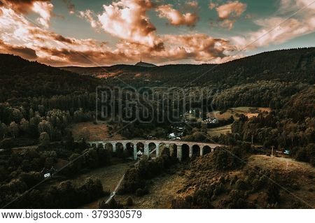 The Railway Viaduct Was Built Near The Village Of Novina On The Line From Liberec To Ceska Lipa Betw