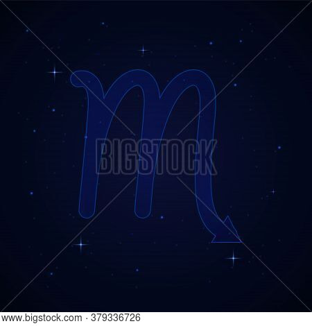 Scorpius, The Scorpion Zodiac Sign On The Starry Night Sky
