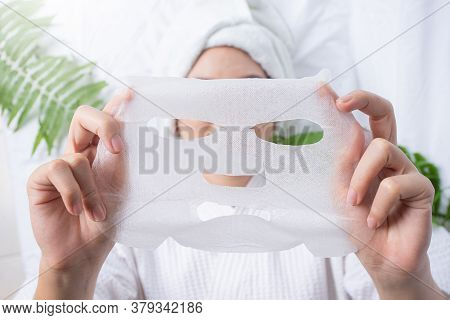 Beauty Mask, Beautiful Woman In The Spa Salon, Treatment Hyperpigmentation And Melasma On Face By Se