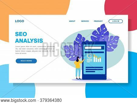 Vector Illustration Of Business Concepts, Female Business People Studying Infographics, Evolutionary