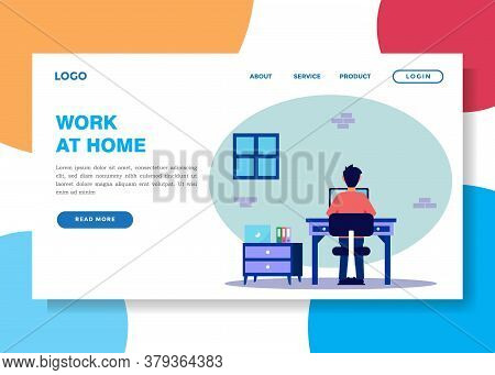Vector Illustration, Working From Home Online, Creative Space, Stay Home, Business People Working In