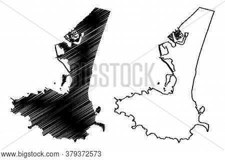 Aden City (republic Of Yemen) Map Vector Illustration, Scribble Sketch City Of Aden Map