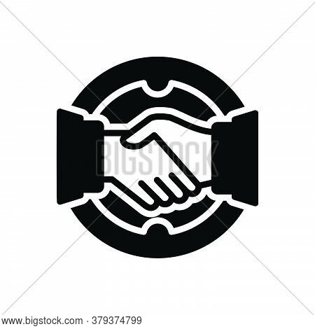 Black Solid Icon For Deal Agreement Business Shake Introduction Handshake Partnership Collaboration 