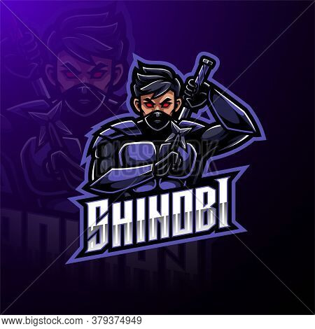 Shinobi Esport Mascot Logo Design With Text