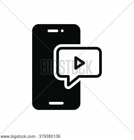 Black Solid Icon For Video-message Video Message Application Chat Communication Internet Social Mult