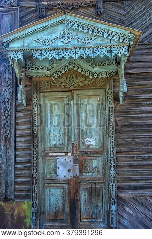 The Door Of The Old House Were Planted In The Ground