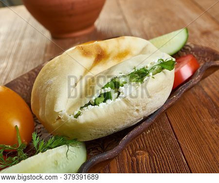 Feta Cheese And Yogurt Spread In Pita Bread