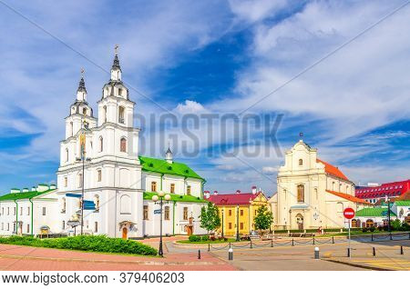 Holy Spirit Cathedral Orthodox Church Baroque Style Building And Church Of St. Joseph In Upper Town 