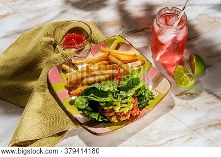 Avocado Chicken Burger Wrap