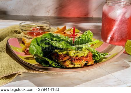 Avocado Chicken Burger Wrap