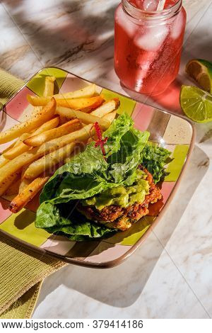Avocado Chicken Burger Wrap