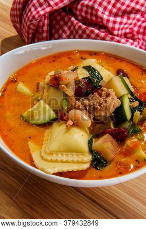 Ravioli Sausage Minestrone Soup