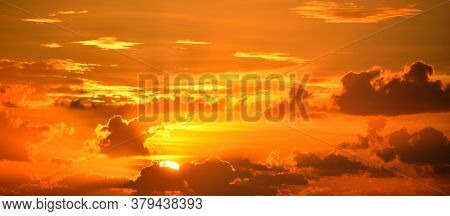 Vibrant Color Sunrise Orange Majestic Sky Bright